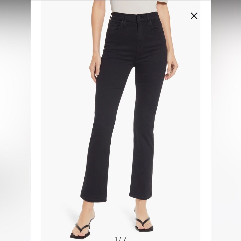 Mother High Wasted Rider Ankle Jeans 26 Not Guilty Black Stretch Denim
